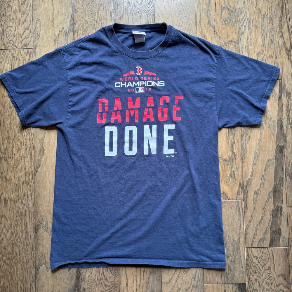 Boston Red Sox Mens 2018 World Series Champions "Damage Done" Mens Size Large